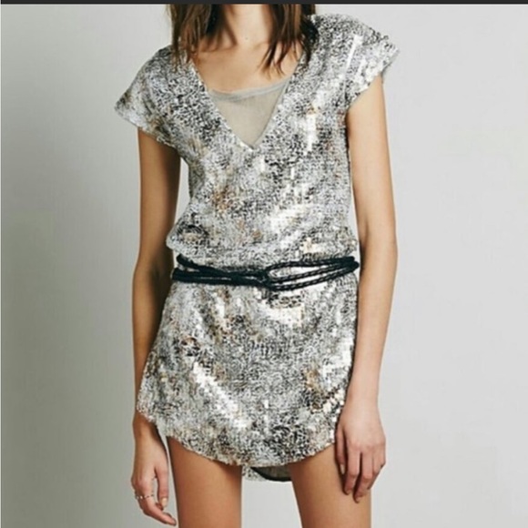 46. Free People Shuttered Glass Sequined Mini Dress XS - Picture 10 of 15